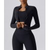  Жіночий фітнес костюм Leggings + Top + Crop top model 54 (BLACK)